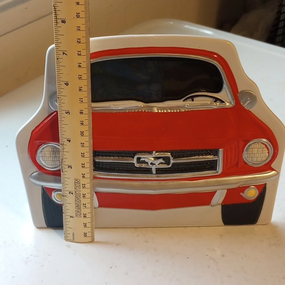Vintage Ceramic Red Ford Mustang Car 3D Picture Frame